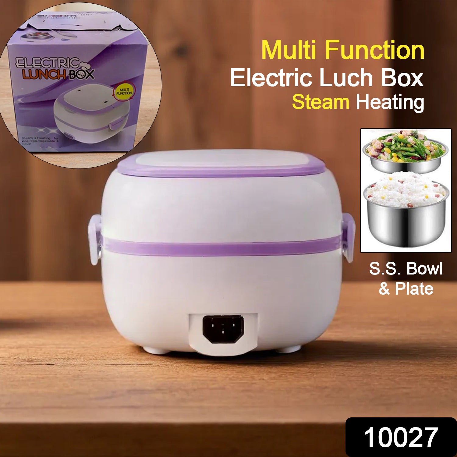 10027 Electric Lunch Box Portable Food Warmer Food Heating Lunch Box Removable Food-grade Stainless Steel Compartments 220v 200w For Car Truck Office 10027 Electric Lunch Box Portable Food Warmer Food Heating Lunch Box Removable Food-grade Stainless Steel Compartments 220v 200w For Car Truck Office
